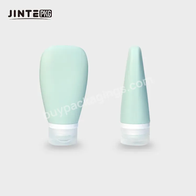 Custom Green Silicone Soft Bottle Tube With Flip Cap For Cosmetic Packaging Face Cleansing Lotion Cream - Buy Cleansing Tube,Cosmetic Tube Packaging,Travel Silicone Tube.