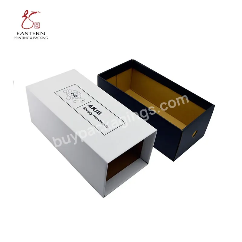 Custom High Quality Low Price Free Design Luxury Custom Logo Drawer Box With Handle String Clothes Shoes Packaging Gif Boxes