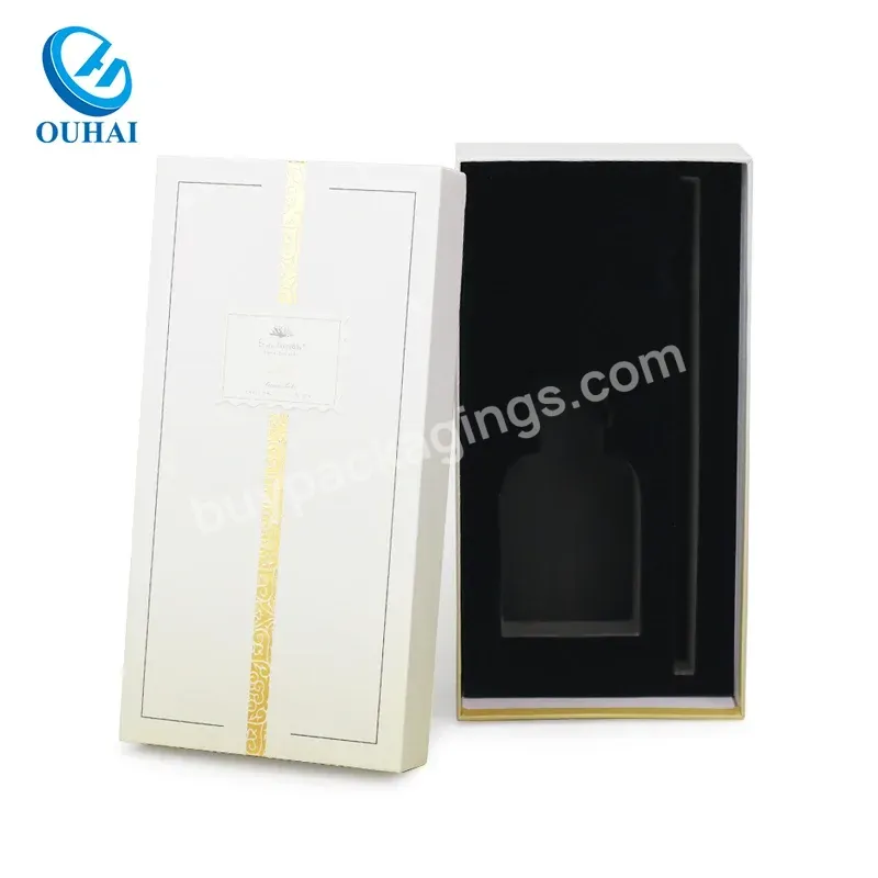 Custom Logo And Color Wholesale White Cardboard Lid And Base Paper Box With Foam Insert For Cosmetic Perfume Makeup Packaging