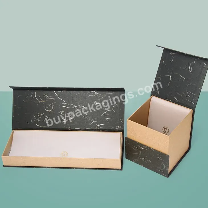 Custom Logo Black Gift Box Foam Insert Rigid Paper Cardboard Flap Lid Magnet Gift Box Jewelry Boxes