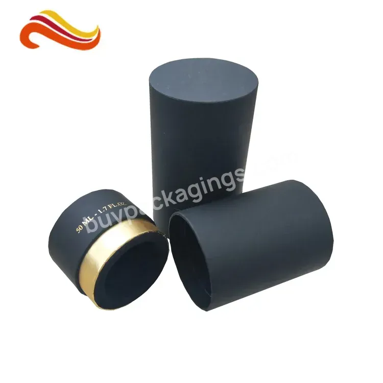 Custom Logo Black Paperboard Cylinder Round Perfume Custom Cardboard Paper Tube Packaging