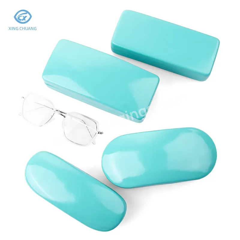 Custom Logo Blue Glossy Glasses Case High Quality Iron Case Glasses Case