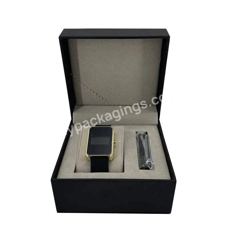 Custom Logo Caja De Reloj Two Slots Rectangle Black Pu Leather Wooden Watch Single Storage Display Packaging Box - Buy Green Wooden Watch Box,Wooden Watch Box Packaging,Luxury Wood Watch Box.