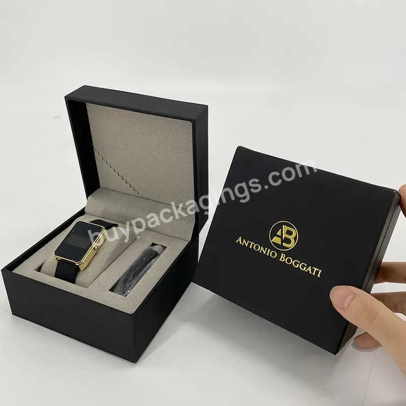 Custom Logo Caja De Reloj Two Slots Rectangle Black Pu Leather Wooden Watch Single Storage Display Packaging Box - Buy Green Wooden Watch Box,Wooden Watch Box Packaging,Luxury Wood Watch Box.