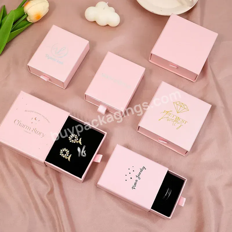 Custom Logo Cardboard Drawer Jewelry Packaging Box Gift Boxes Necklace Earring Bracelet Ring Jewelry Box