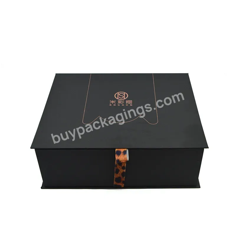 Custom Logo Cosmetics Gift Hair Packaging Boxes Luxury Satin Insert Foldable Paper Storage Pink Magnetic Folding Box With Ribbon