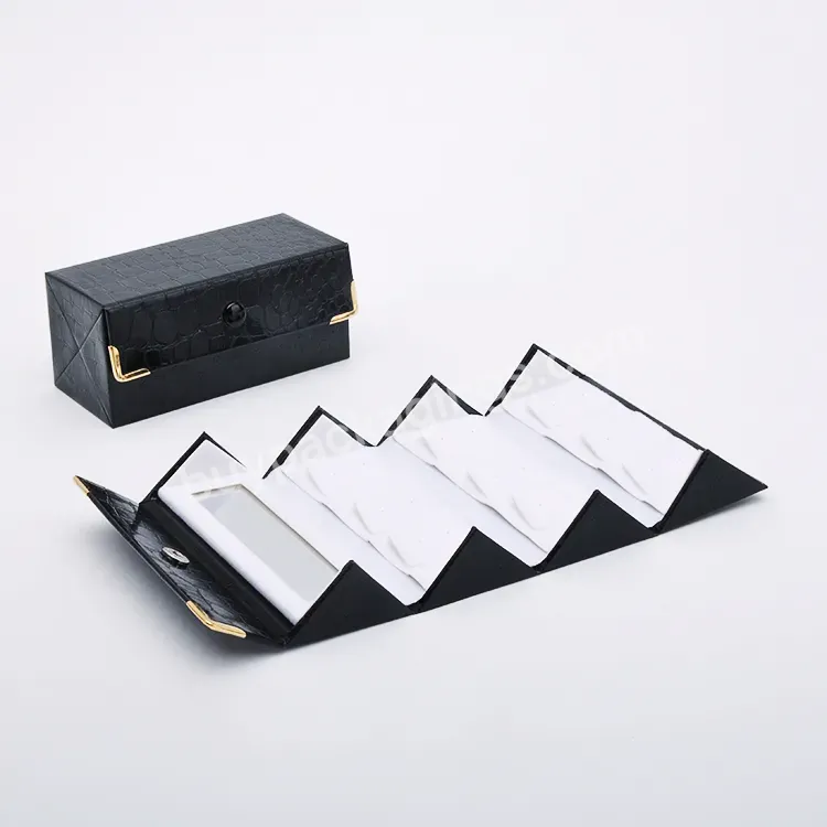 Custom Logo Earring Necklace Bracelet Luxury Cardboard Magnetic Folding Jewelry Box With Folding Tray