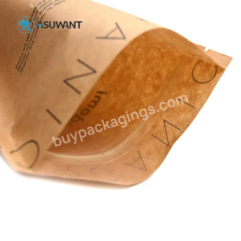 Custom Logo Eco Friendly Packaging Bio Kraft Paper Food Stand Up Plastic Bag