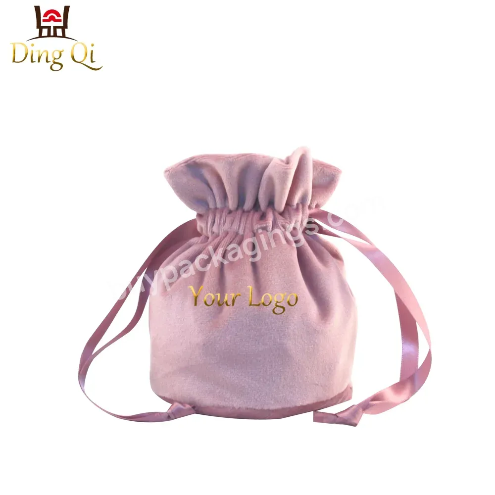 Custom Logo Fashion Luxury Small Round Soft Pink Jewelry Gift Velvet Drawstring Bag For Candle Packaging - Buy Velvet Drawstring Bag,Small Velvet Drawstring Bag,Velvet Luxury Drawstring Bag.