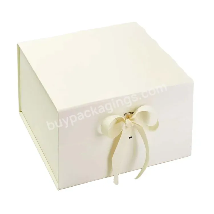 Custom Logo Foldable Magnetic Gift Box Cardboard Packaging Box Beige Magnetic Gift Box