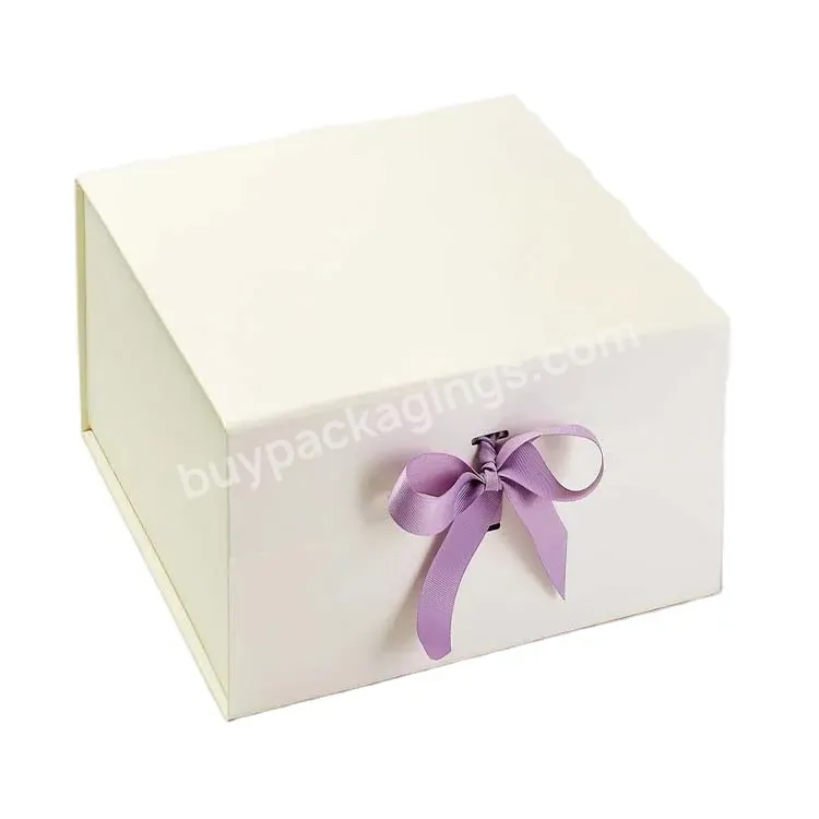 Custom Logo Foldable Magnetic Gift Box Cardboard Packaging Box Beige Magnetic Gift Box