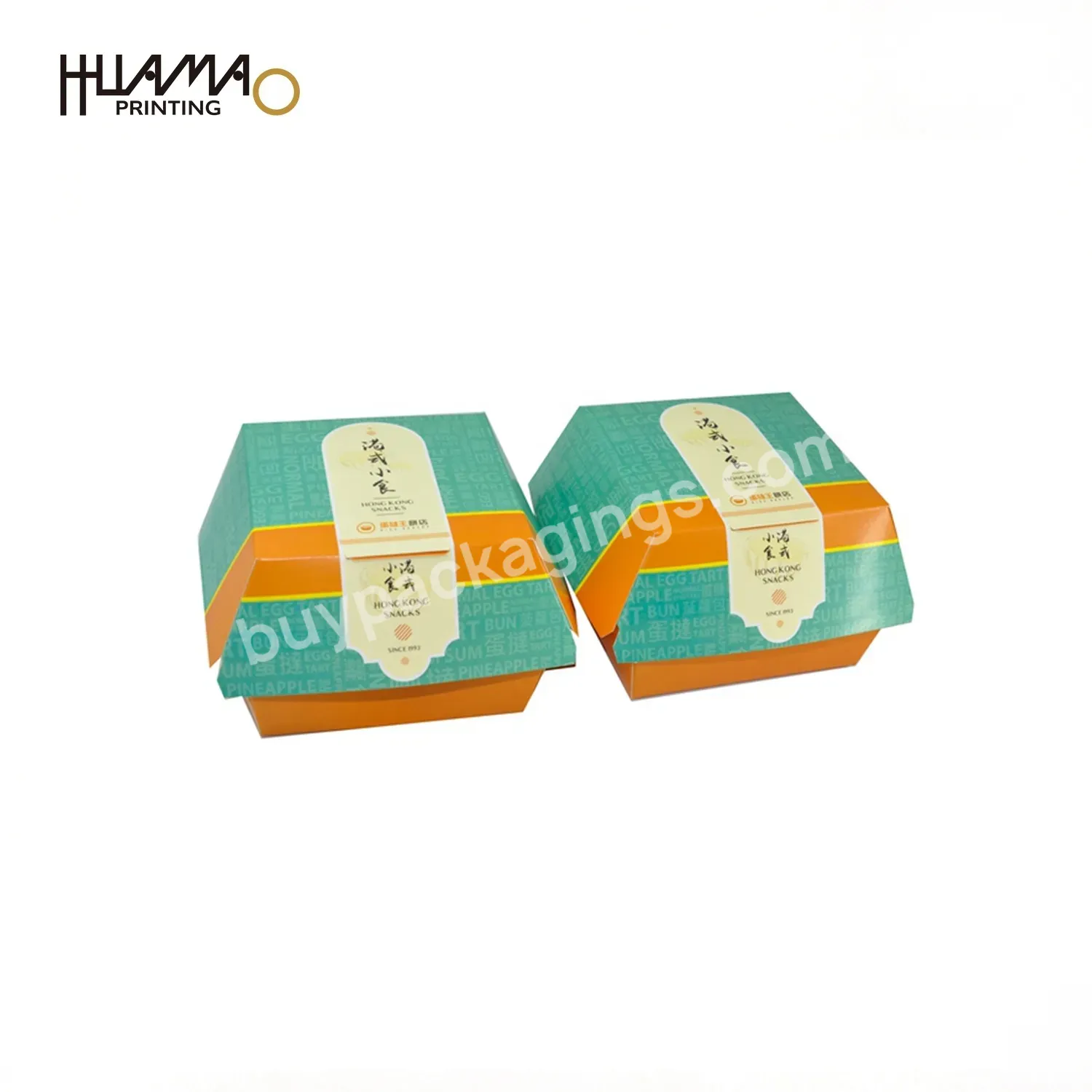 Custom Logo Food Cookie Pastry Paper Boxes Factory Huamao Printing Take Away Cupcake Box Eco Folding Bakery Carton Sweet Box