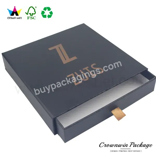 Custom Logo Glossy Lamination Varnishing Premium Flat Pack Black Handkerchief Gift Box