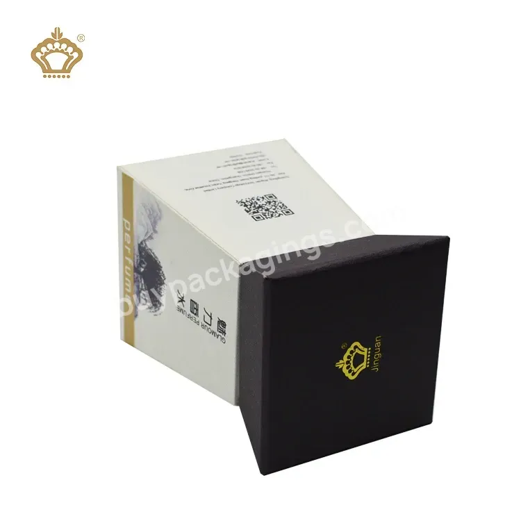 Custom Logo Luxury Black Hard Paper Cosmetic Packaging Empty Rigid Tower Shape Box Gift Bottle Lotion Perfume Box With Lid