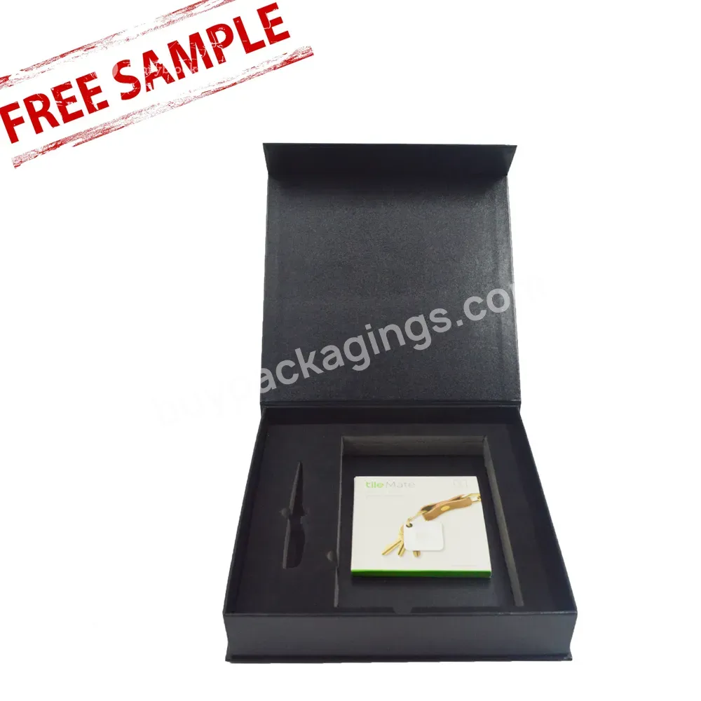 Custom Logo Luxury Black Magnetic Wig Paper Cardboard Box With Foam Insert Magetic Packaging Gift Box