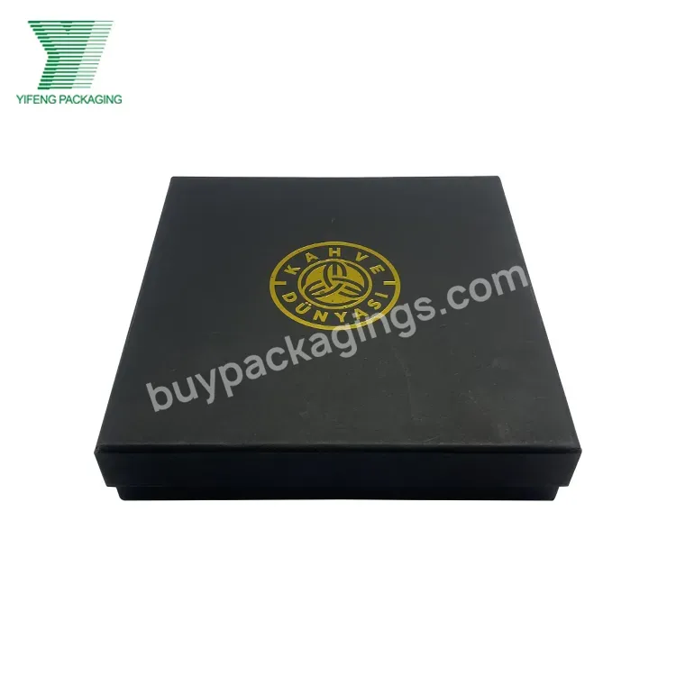 Custom Logo Luxury Matte Rigid Black Gift Box Food Cushion Pad Cardboard Paper Box With Lid