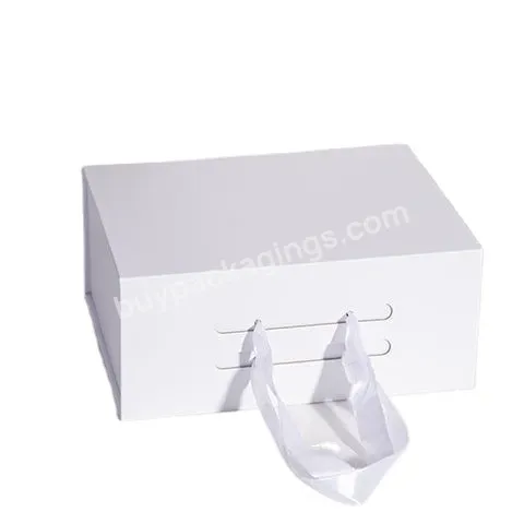 Custom Logo Luxury Paper Rigid Cardboard Storage Box With Handle Clothes Packaging Baby Gift Box For Shoes & Clothing