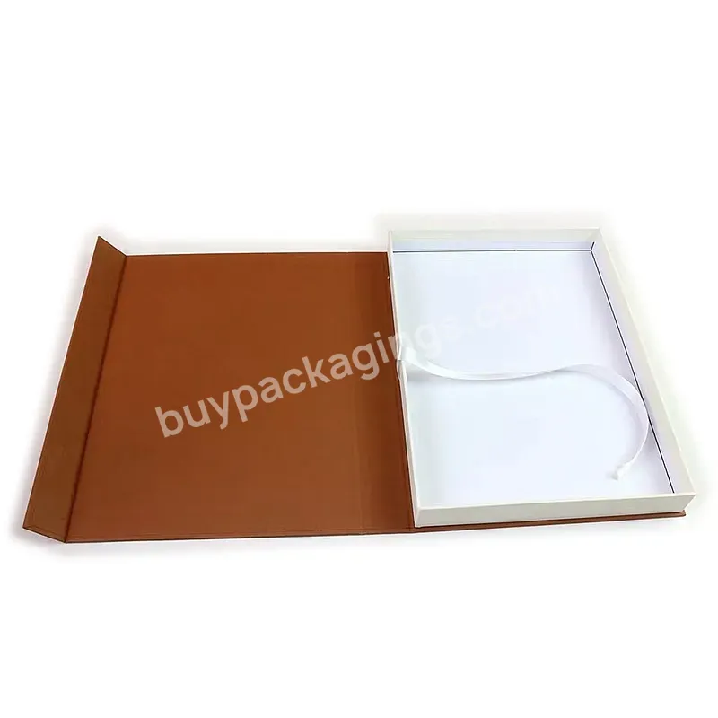 Custom Logo Luxury Textured Surface Premium Book Shape Magnetic Paper Boxes Cardboard Packaging Gift Box For Clothing