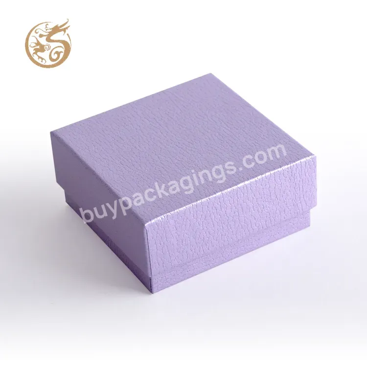 Custom Logo Ornaments Ring Boxes Packaging Jewelry Box Cardboard Lid And Base Small Purple Jewelry Paper Box