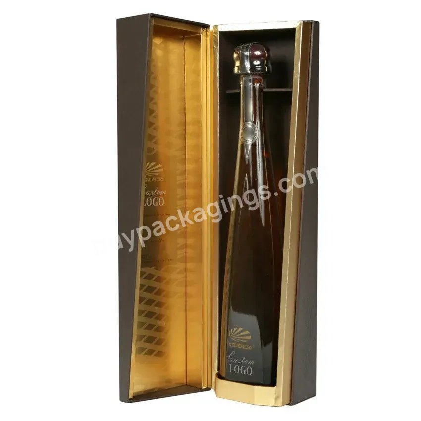 Custom Logo Paper Rigid Cardboard Alcohol Bottle Luxury Gift Spirit Wine Champagne Whisky Packaging Box
