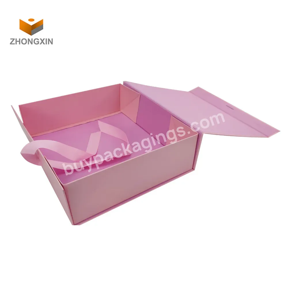 Custom Logo Personalised Paper Gift Boxes Paper Packing White Magnetic Box With Ribbon