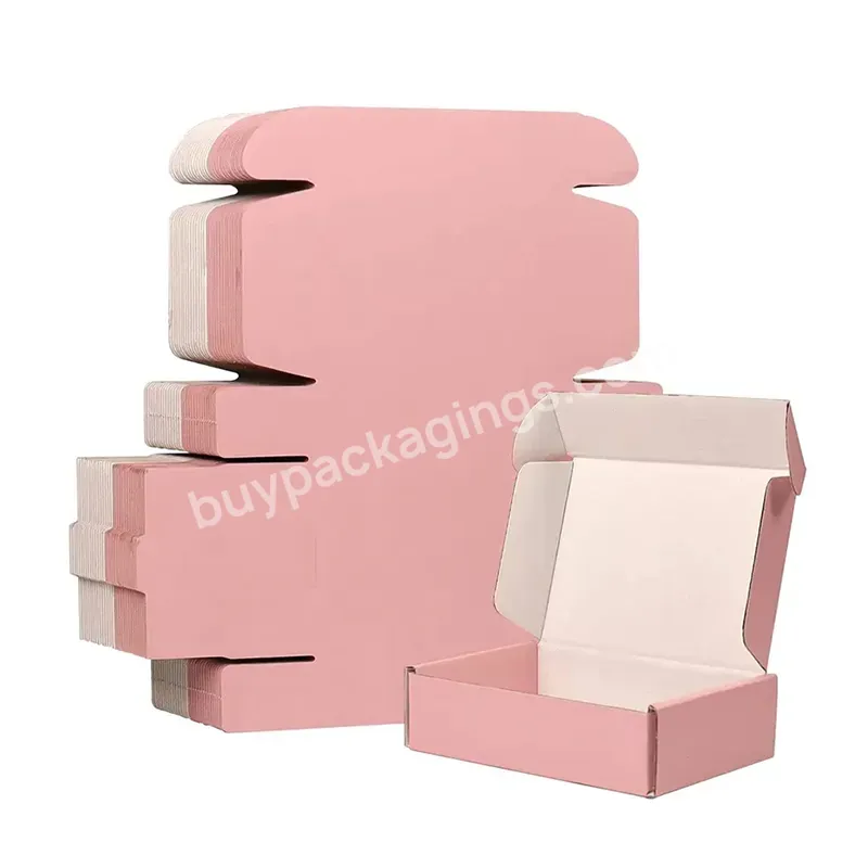 Custom Logo Pink Mailer Box Low Moq Eco Friendly Shipping Box Cosmetic Corrugated Packaging Mailer Box