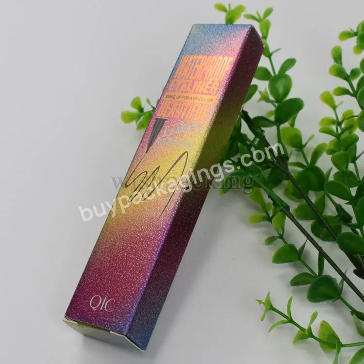 Custom Logo Printed Colorful Shiny Cosmetics Packaging Eyeliner Paper Box