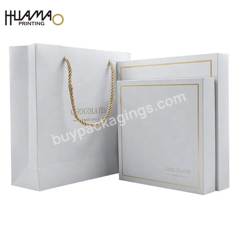 Custom Logo Printed Food Grade Grid Chocolate Box Packaging Sweet Candy Paper Boxes Rigid Cardboard Wedding Favor Box