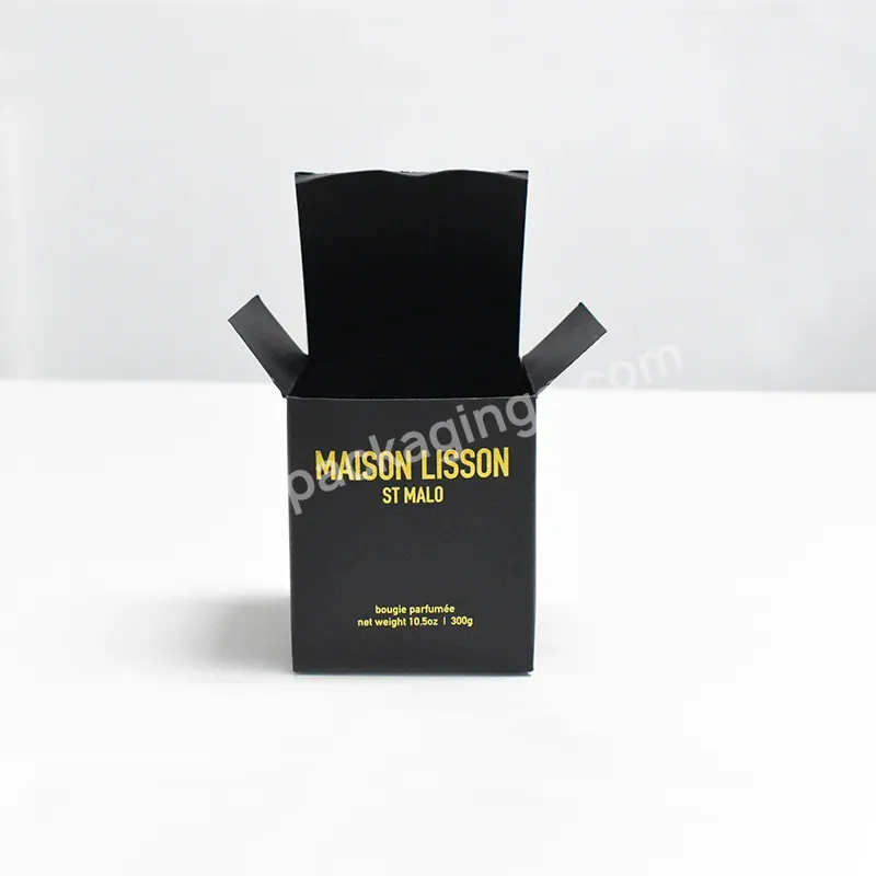 Custom Logo Printed Gold Foil Stamping Black Empty Small Medium Large Candle Gift Boxes Packaging With Insert