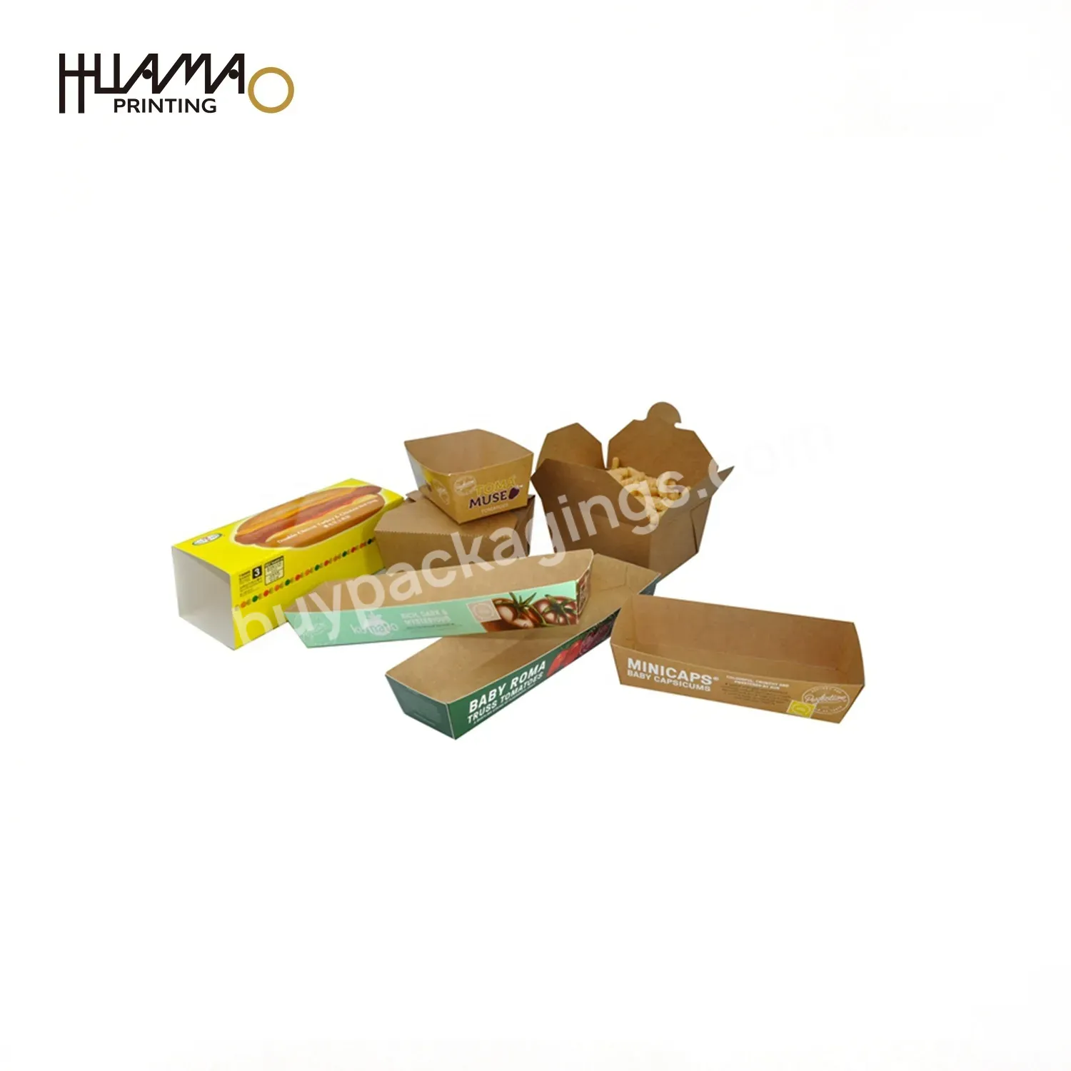 Custom Logo Printing A4 Magnetic Box Kraft Cajas Kawaii Stickers Custom Cardboard Shelf Biodegradable Kraft Fast Food Packaging