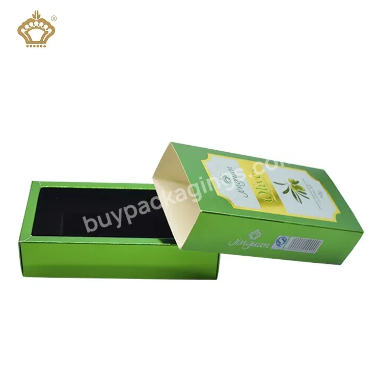 Custom Logo Printing Luxury Silver Card Folding Perfume Boxes Recycle Sliding Cardboard Paper Packaging Custom Gift Drawer Box