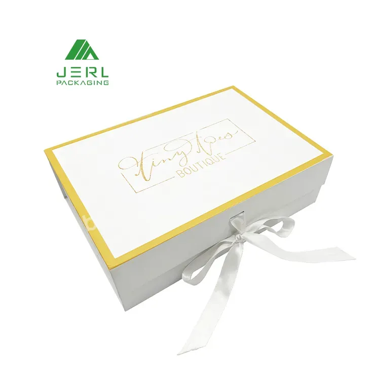 Custom Logo Rigid Cardboard Paper Weeding Gift Box Magnetic Box With Ribbon