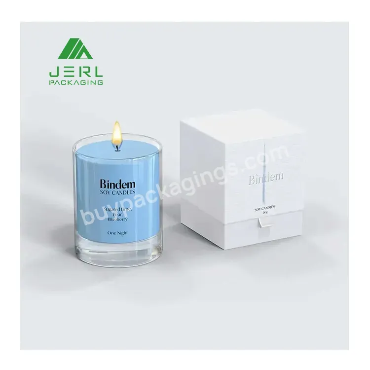 Custom Logo Rigid White Candle Jar Packaging Box For Business