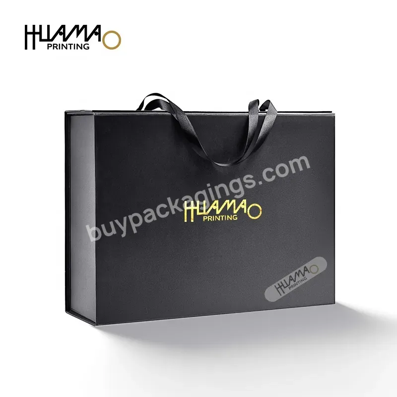 Custom Logo Shoe Boxes Black Magnetic Rigid Cardboard Shoe Box Gold Foil Cheap Women Men Shoes Packing Box Luxury Hmc-0047 Oem
