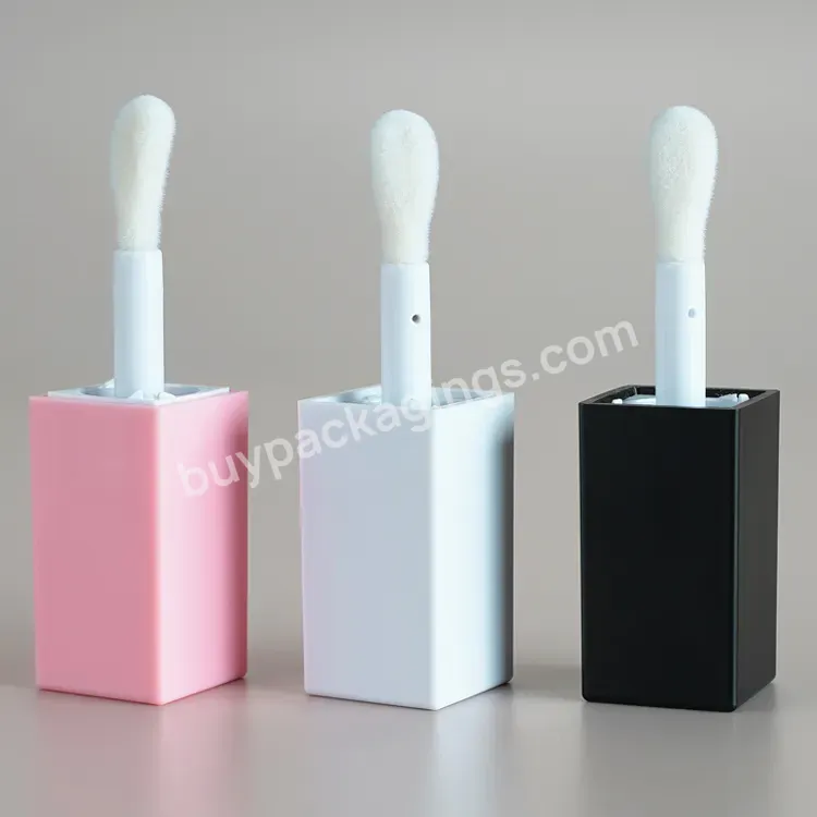 Custom Logo Transparent Lip Gloss Tubes Custom Packaging Empty Lip Gloss Tube Square With Brush Head