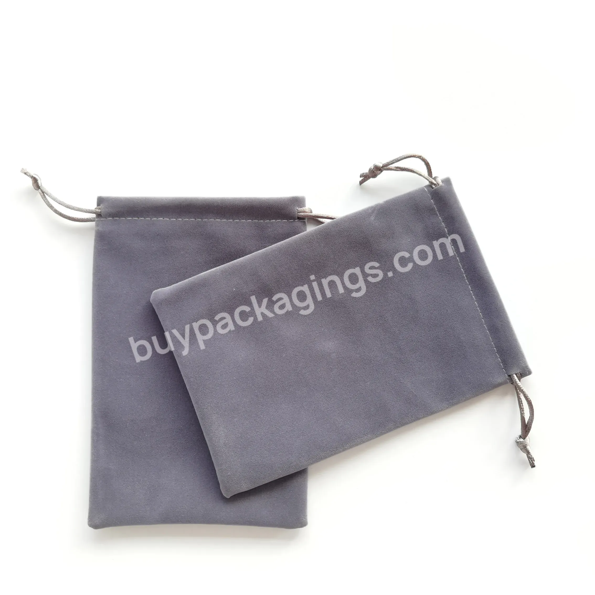 Custom Logo Velvet Bag Drawstring Pouch Logo Printed Custom Velvet Jewelry Pouch Bag