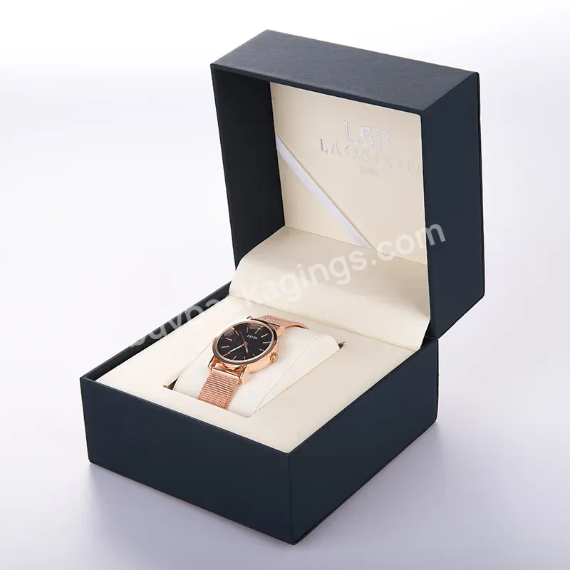 Custom Logo Watch Box Luxury Simple Design Black Box Women Men Gift Packet Watch Box - Buy Black Watch Box,Watch Box,Luxury Watch Box.