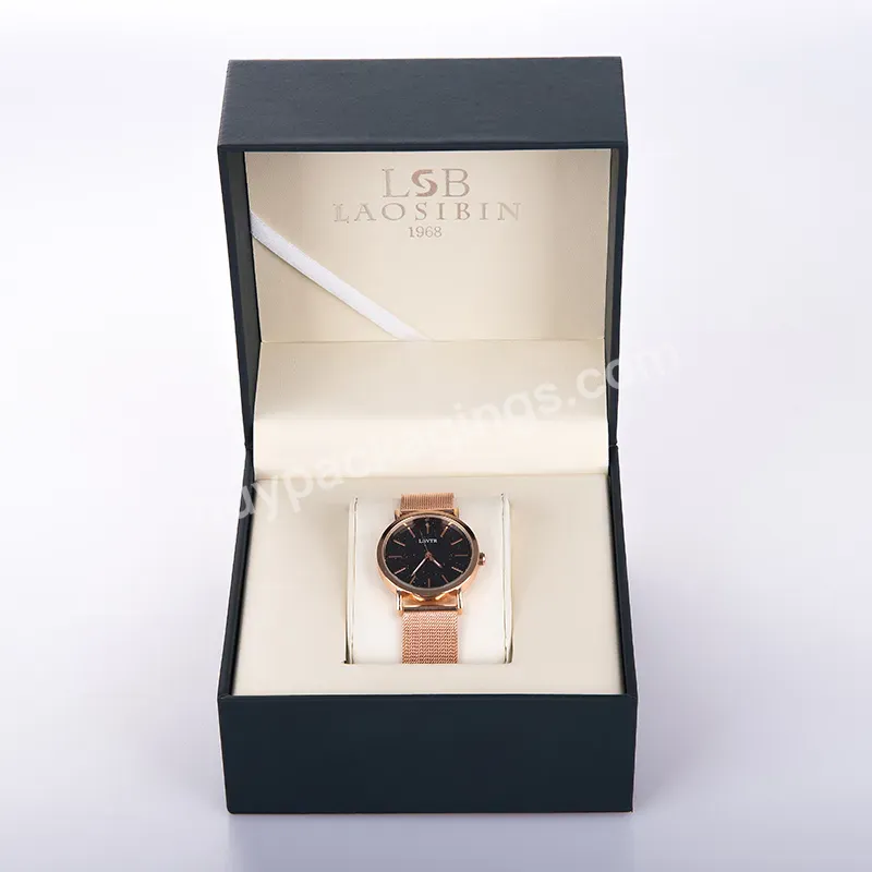 Custom Logo Watch Box Luxury Simple Design Black Box Women Men Gift Packet Watch Box - Buy Black Watch Box,Watch Box,Luxury Watch Box.