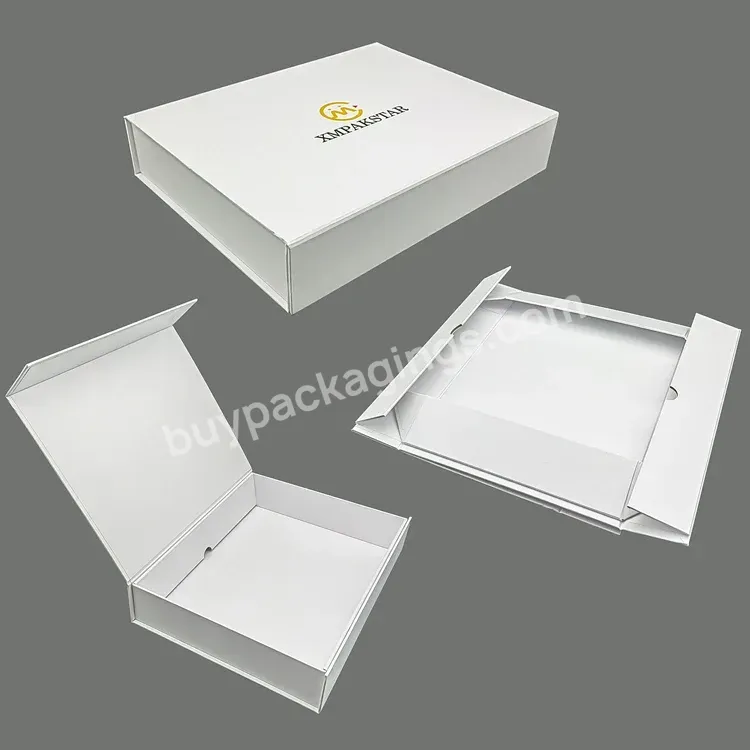 Custom Logo White Magnetic Folding Clothing Gift Packaging Box For High End Products