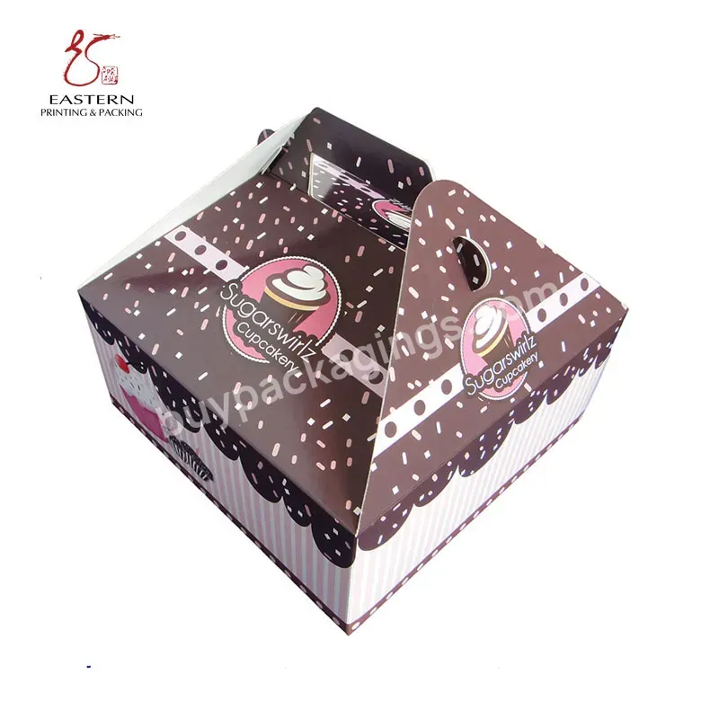 Custom Lovely Christmas Cake Box Packaging With Handle