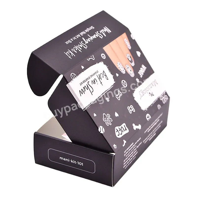 Custom Low Cost White Cardboard False Nail Polish Boxes Logo Design Custom Press On Nails Packaging Box