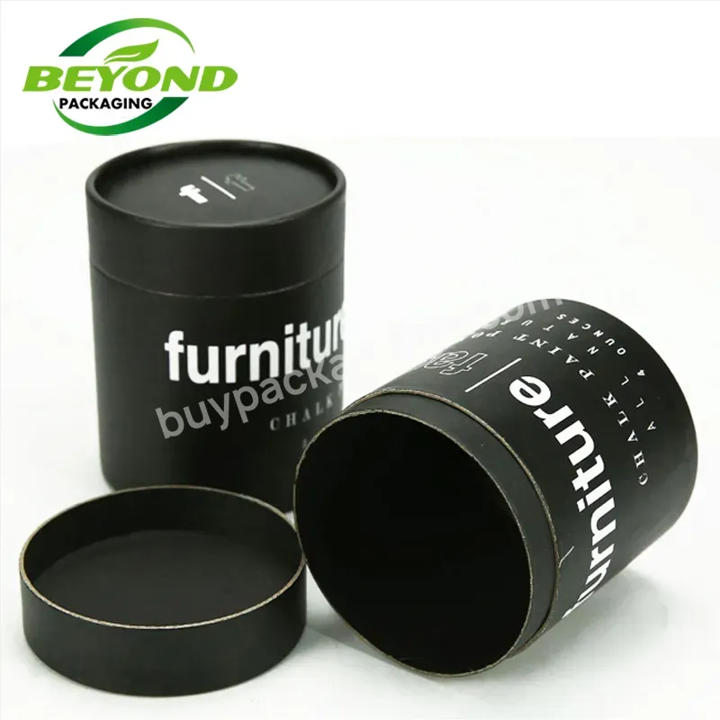 Custom Luxury Black Biodegradable Cardboard Cylinder Round Paper Tube For Wine Bottle Vodka Gift Packaging