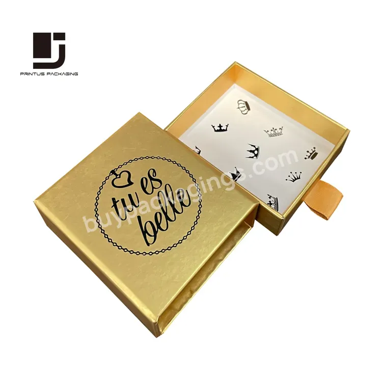 Custom Luxury Brand Gold Paper Box Package For Earrings