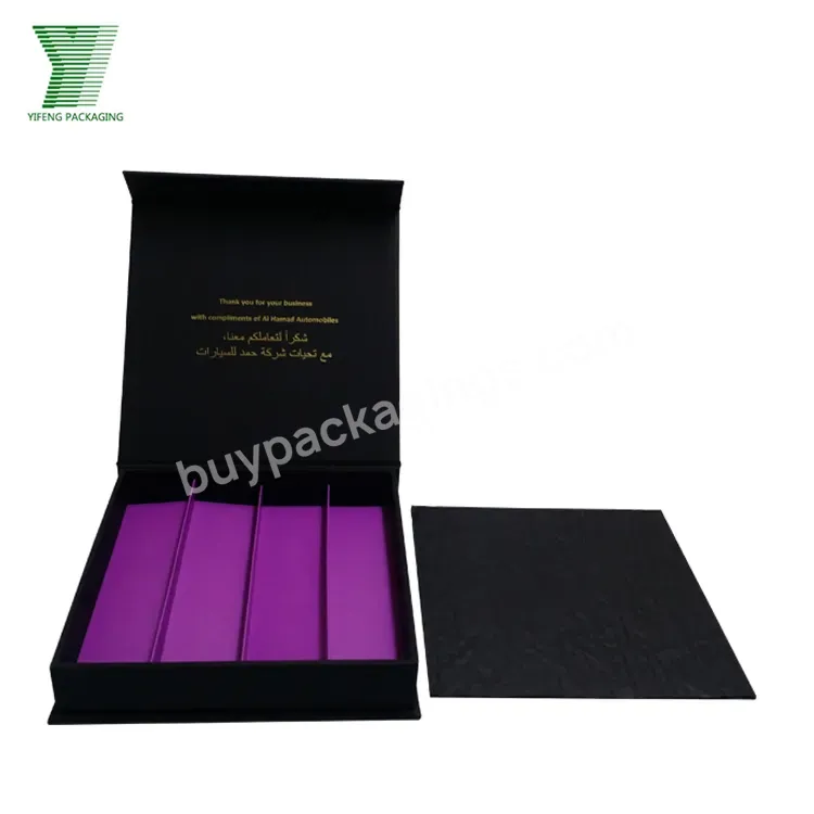 Custom Luxury Design High Quality Black Purple Paper Gift Box With Dividers Food Candy Box Chocolate Packing Box