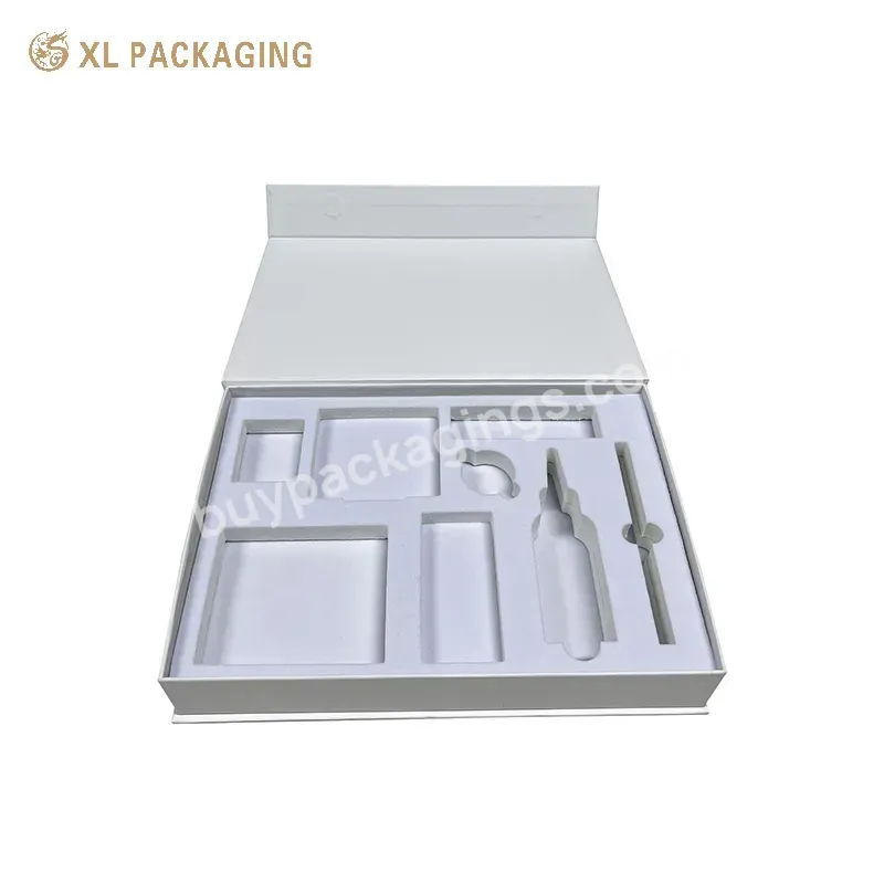 Custom Luxury Flap Open Cardboard Box Skincare Cosmetic Packaging Gift Box With White Foam Tray