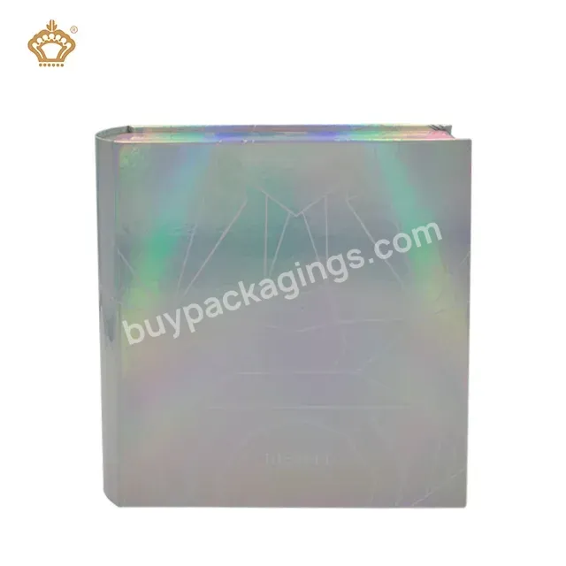 Custom Luxury Glitter Laser Cardboard Packaging Box Holographic Shiny Flip Magnetic Cosmetic Gift Box