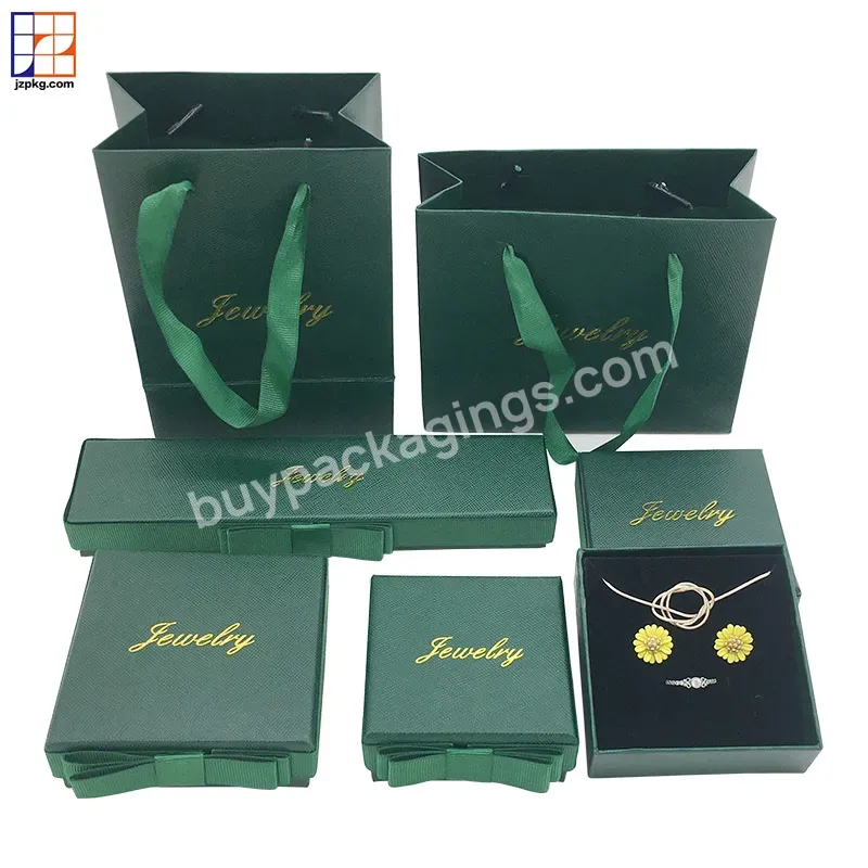 Custom Luxury Jewellery Set Packaging Ring Gift Boxes Paper Necklace Jewelry Box With Gold Stamping Logo