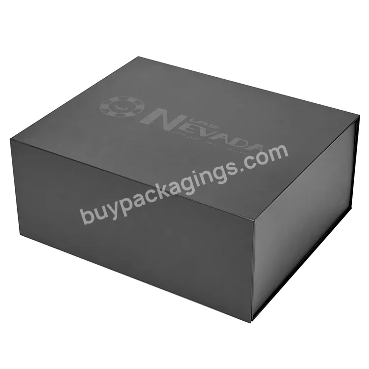 Custom Luxury Magnetic Gift Box Recycled Cardboard Folding Spot Uv Paper Box Black Box Packaging