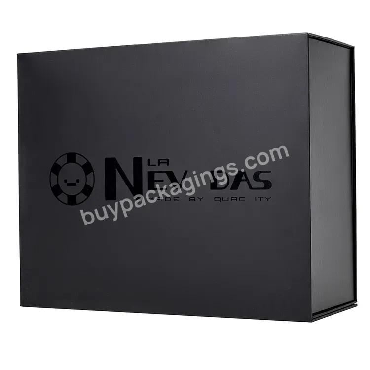Custom Luxury Magnetic Gift Box Recycled Cardboard Folding Spot Uv Paper Box Black Box Packaging