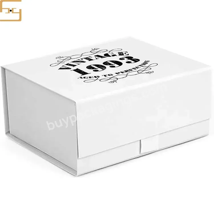 Custom Luxury Magnetic Gift Packaging Boxes White Magnet Gift Packaging Box With Ribbon